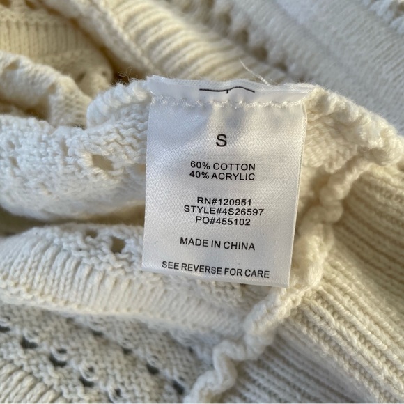 Pink Rose Womens Cream Sweater Size Small - Picture 12 of 12